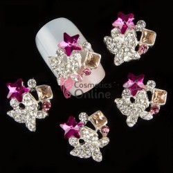 Decoratiuni 3D Metalice 168 Stelute Argintii cu stras 